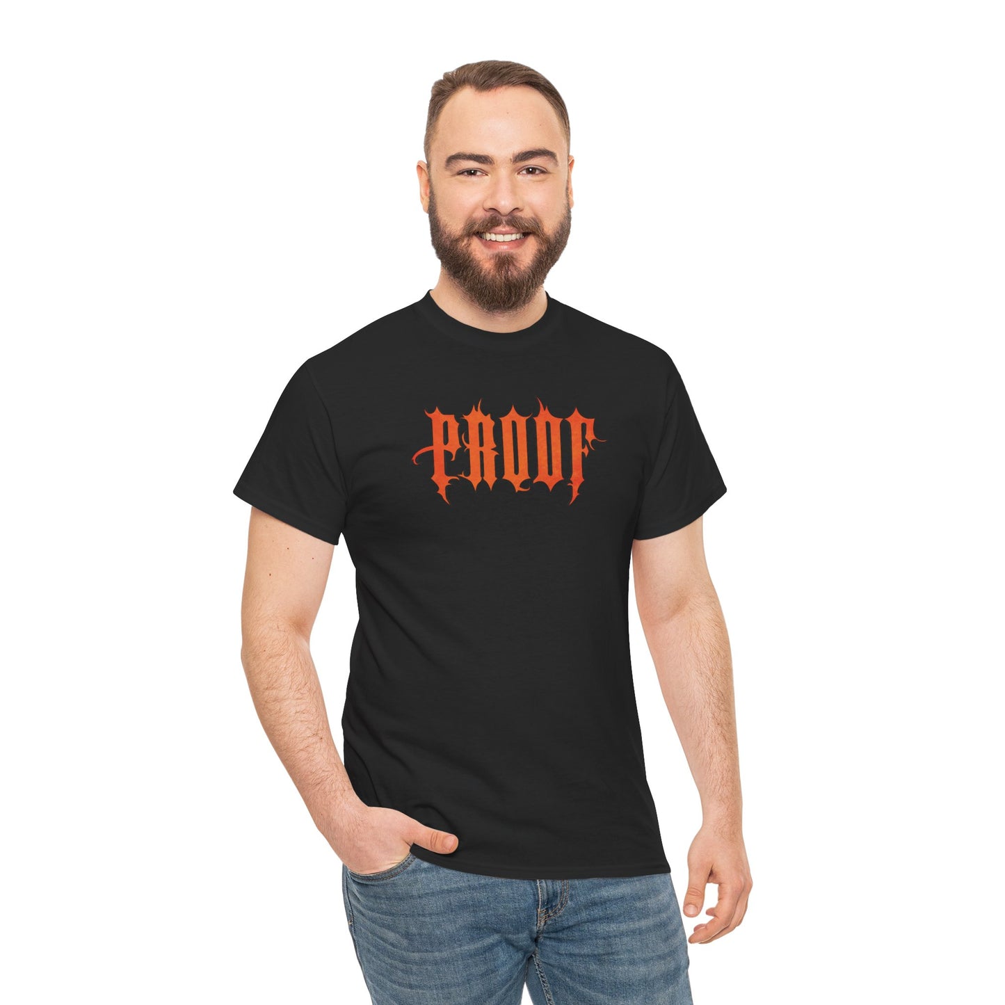 Unisex Graphic Tee - Bold 'PROOF' Print, Casual Wear, Streetwear, Gift for Him/Her, Unique Style for All Occasions